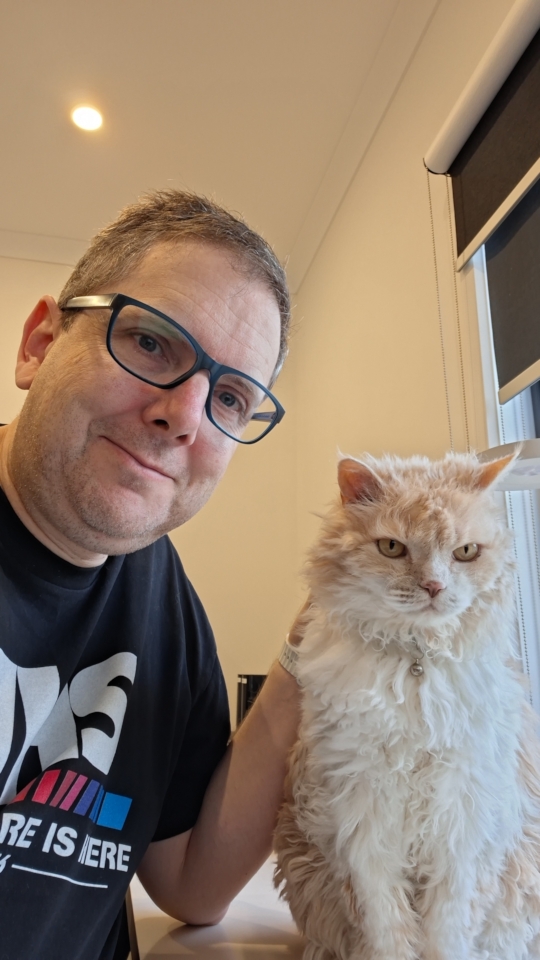 Tedcat and I at my work desk