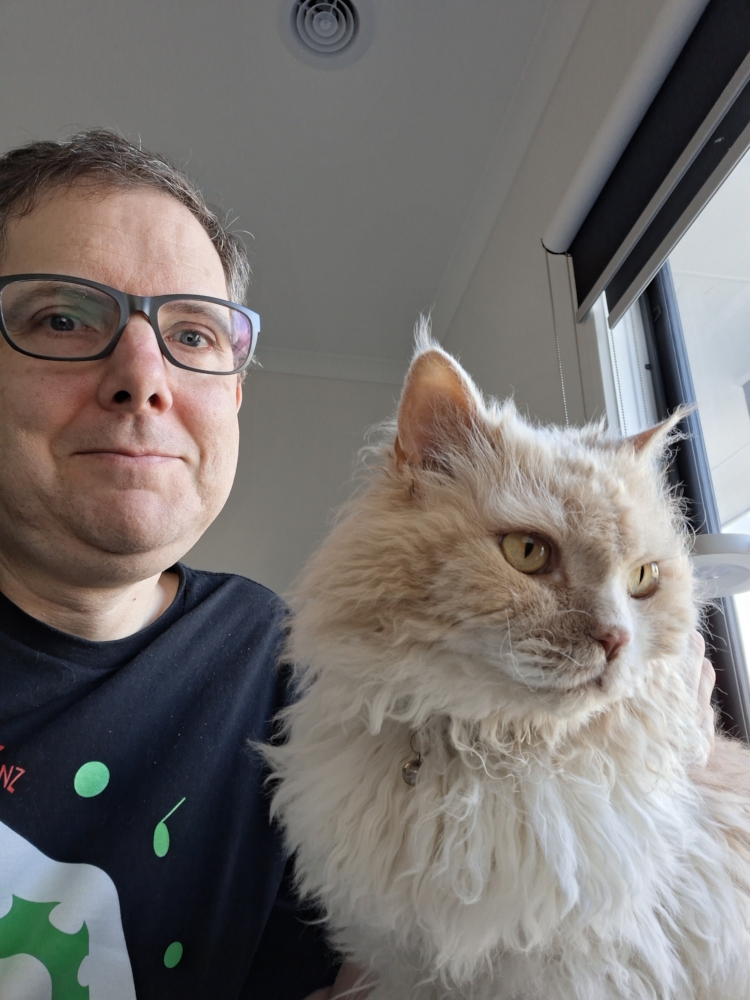 Ted and I at my work desk